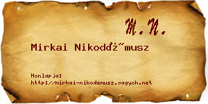 Mirkai Nikodémusz névjegykártya